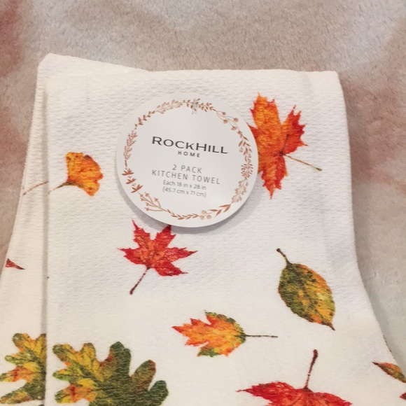 Rockhill Fall Leaves Harvest Kitchen Towel Set of 2, 18”X28”, %100 Cotton NWT - Picture 5 of 10